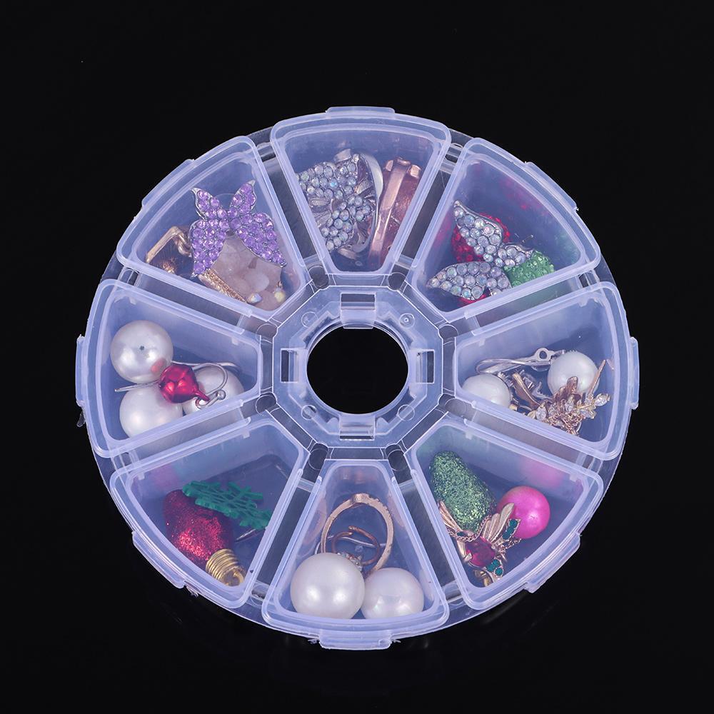 Jewelry Container Nail Art Rhinestones Case 8 Grids Empty Storage Box