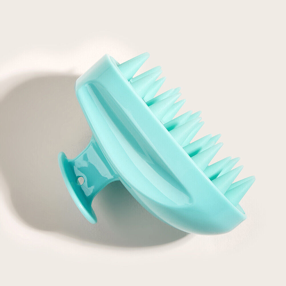 Silicone Head Smooth Hair Massage Brush Bath Scalp Stimulate (Lake Blue)