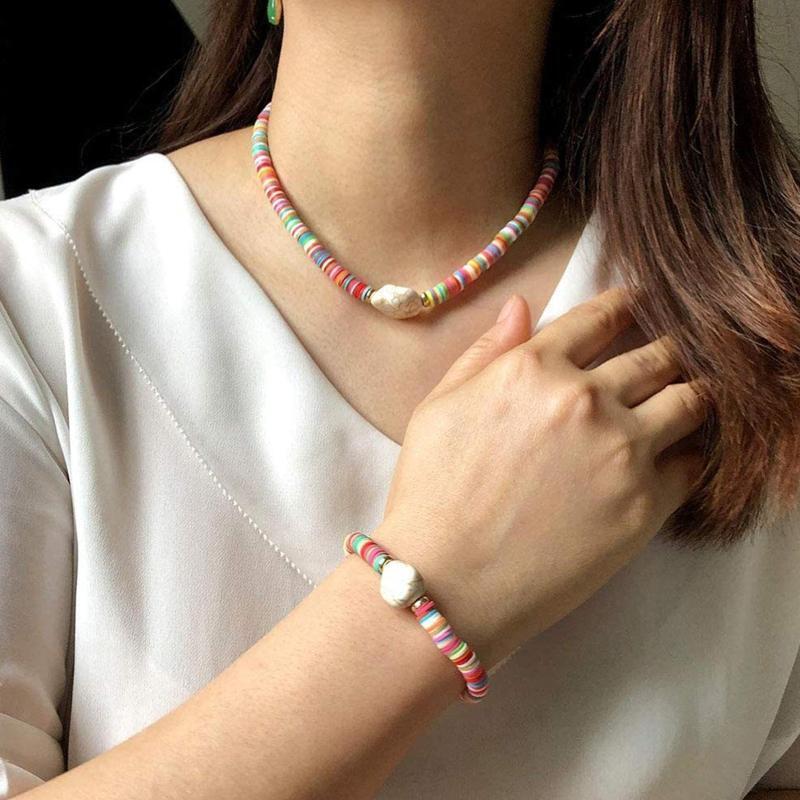 DIY Material Clay Beaded Bracelet Necklace Accessories Colorful Smile Face Bead