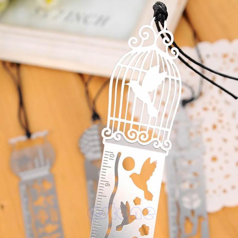 1pc Creative Gifts Ultra-thin Hollow Metal Fairy Tale World Ruler Bookmark NEW