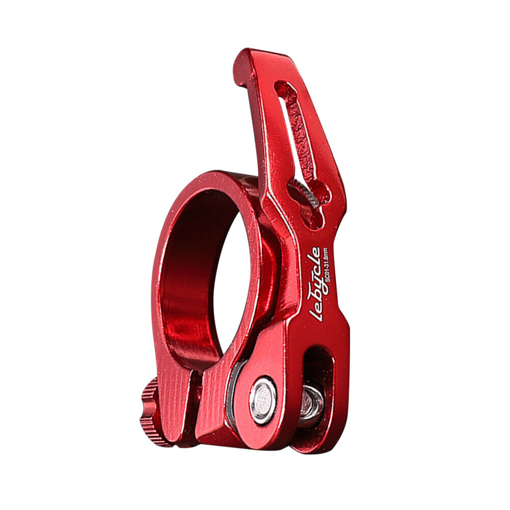 LEBYCLE MTB Bike Seatpost Clamp Road Bicycle Seat Tube Clip (Red 31.8mm)