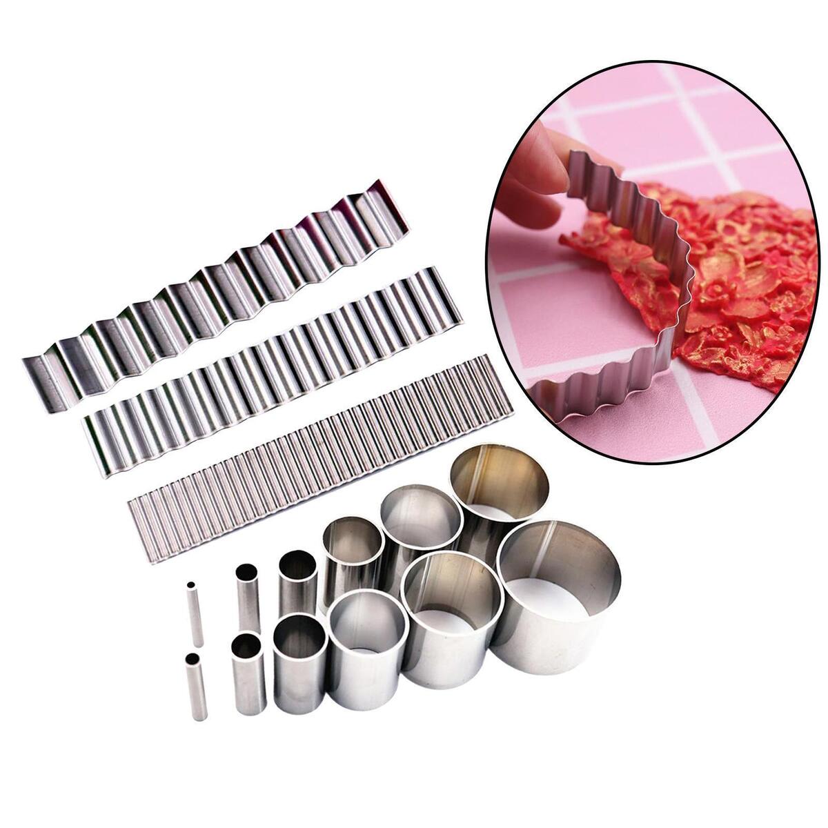 15x Clay Cutters Round Wave Shape Punch Mold Pottery Cookie Biscuit Tool
