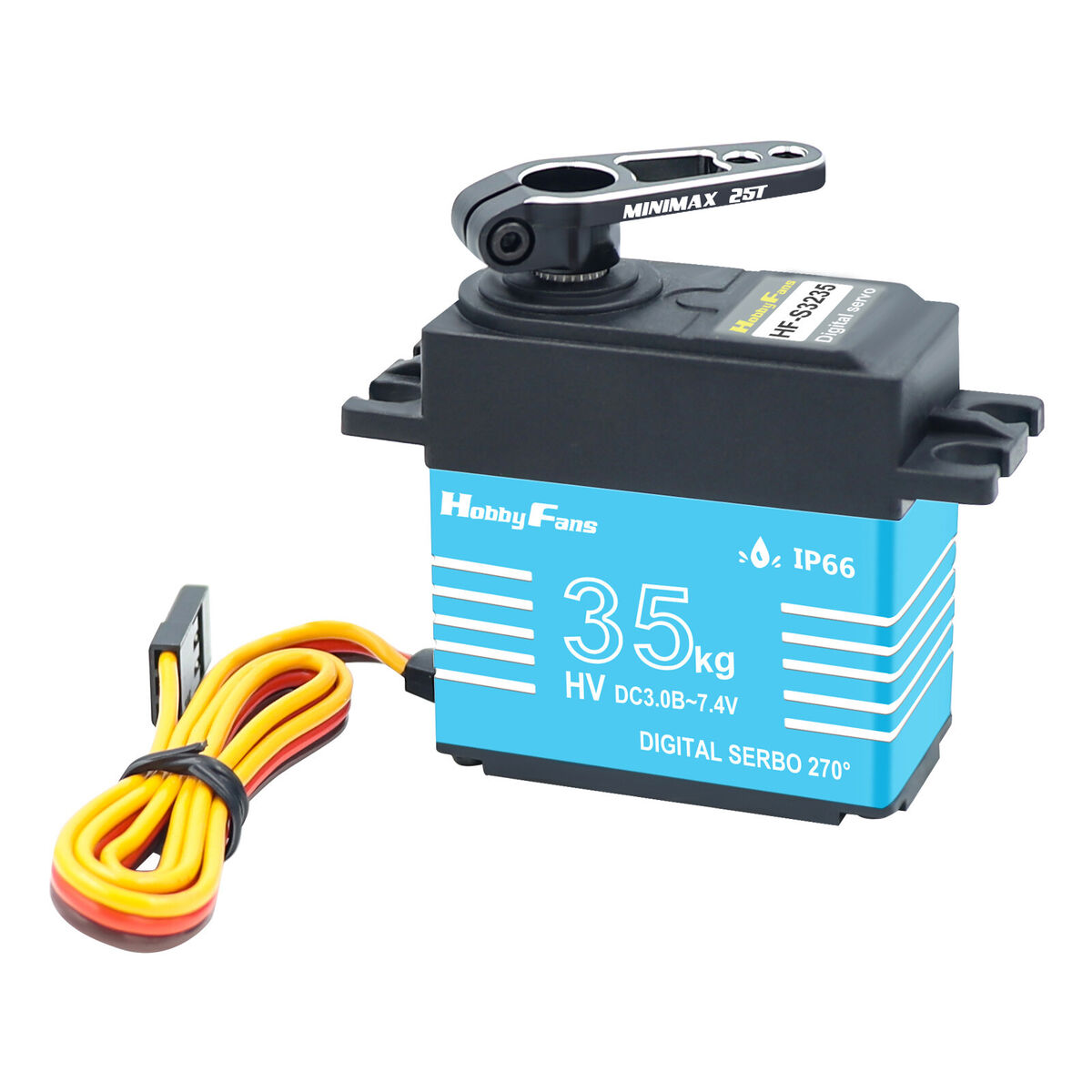 Waterproof 35kg Digital Servo 25T Arm Kits for 1/10 1/8 RC Crawler Car Blue