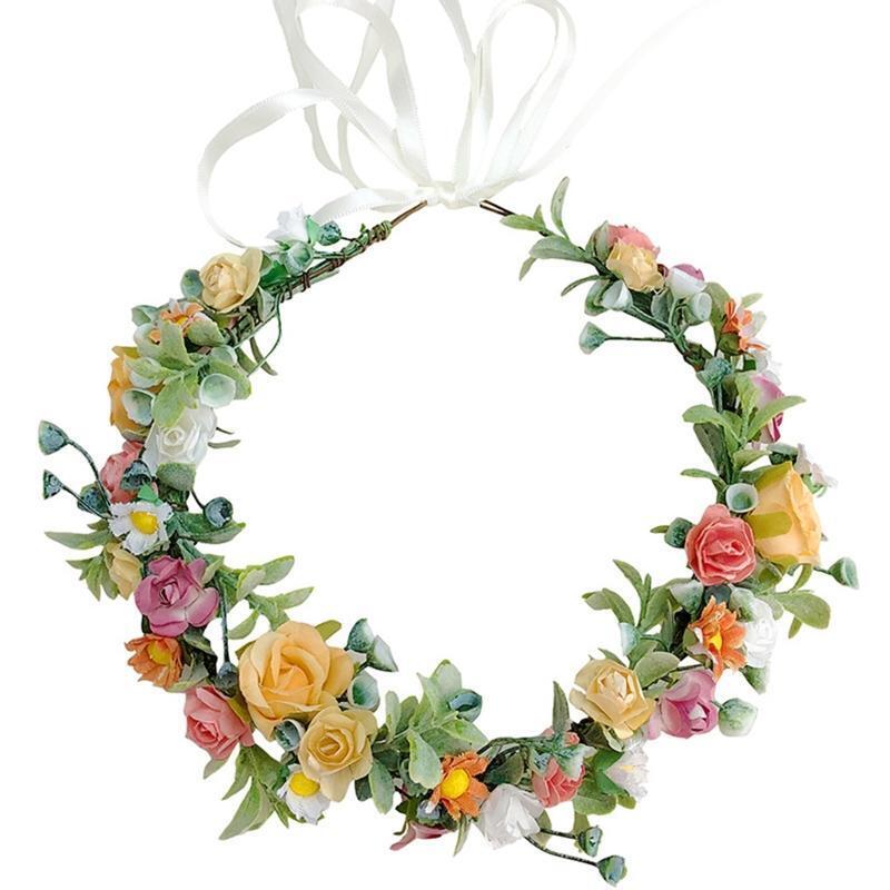 Faux Flower Shape Crown Durable Hair Hoops Wedding Crowns for Women Flower Girls