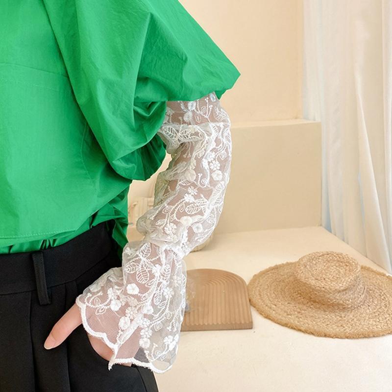 1 Pair Women's Lace Gloves Long Ultra-thin Sun UV Protection Sleeve for Girl