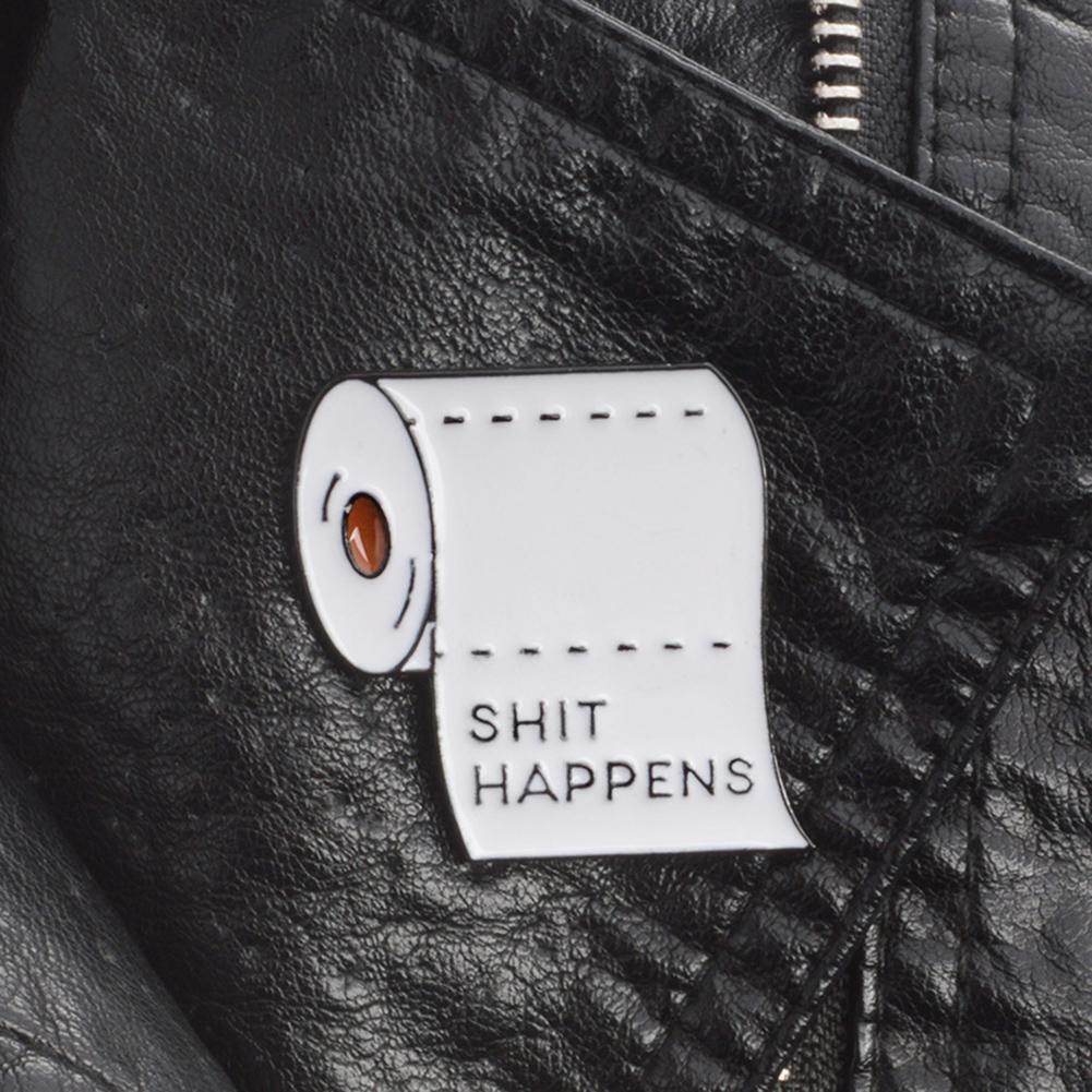 Creative Toilet Roll Paper Brooch Badges Jacket Backpack Decor Pins (White)