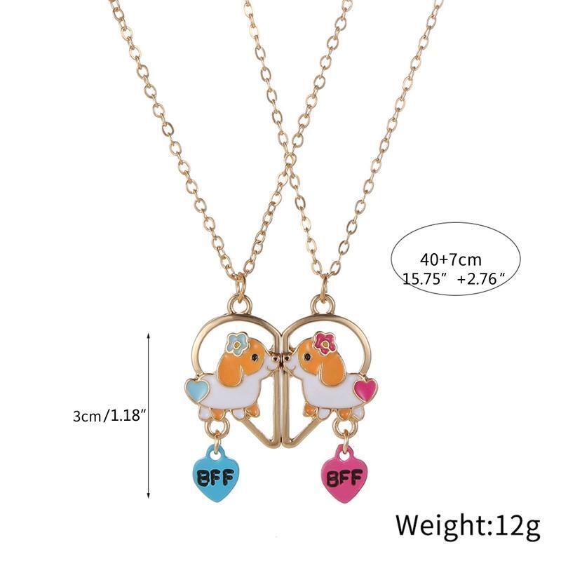 2x Pet Dog Puzzle Piece Matching Pendant Necklace Animal Lover Jewelry Gift