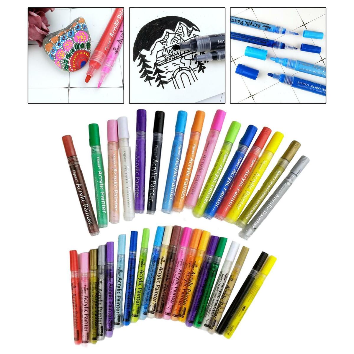 35  Acrylic Paint  Quick .0mm 0.7mm Markers for Rock Painting