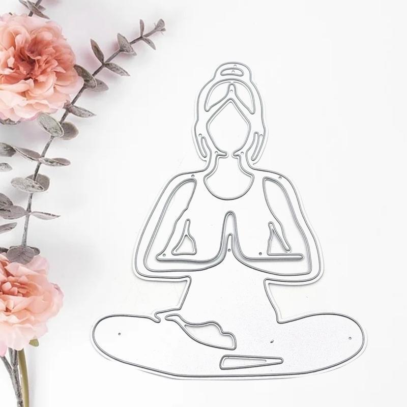 Practicing Yoga Metal Cutting Dies Stencil Scrapbooking DIY Album Stamp Emboss