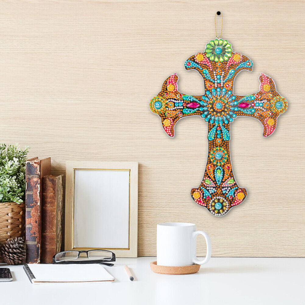 DIY Diamond Painting Cross Pendant Acrylic Hanging Wall Home Decor (ZT100)