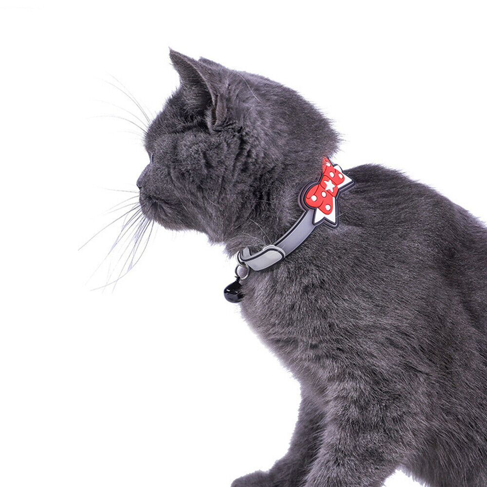 Pet Collar Silicone Night Safety Luminous Fluorescent Harness (Tie Red)
