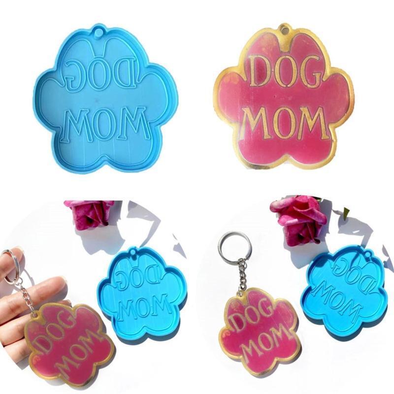Pet Little Dog Paw Keychain Mold Epoxy Crystal Silicone Customized Mold