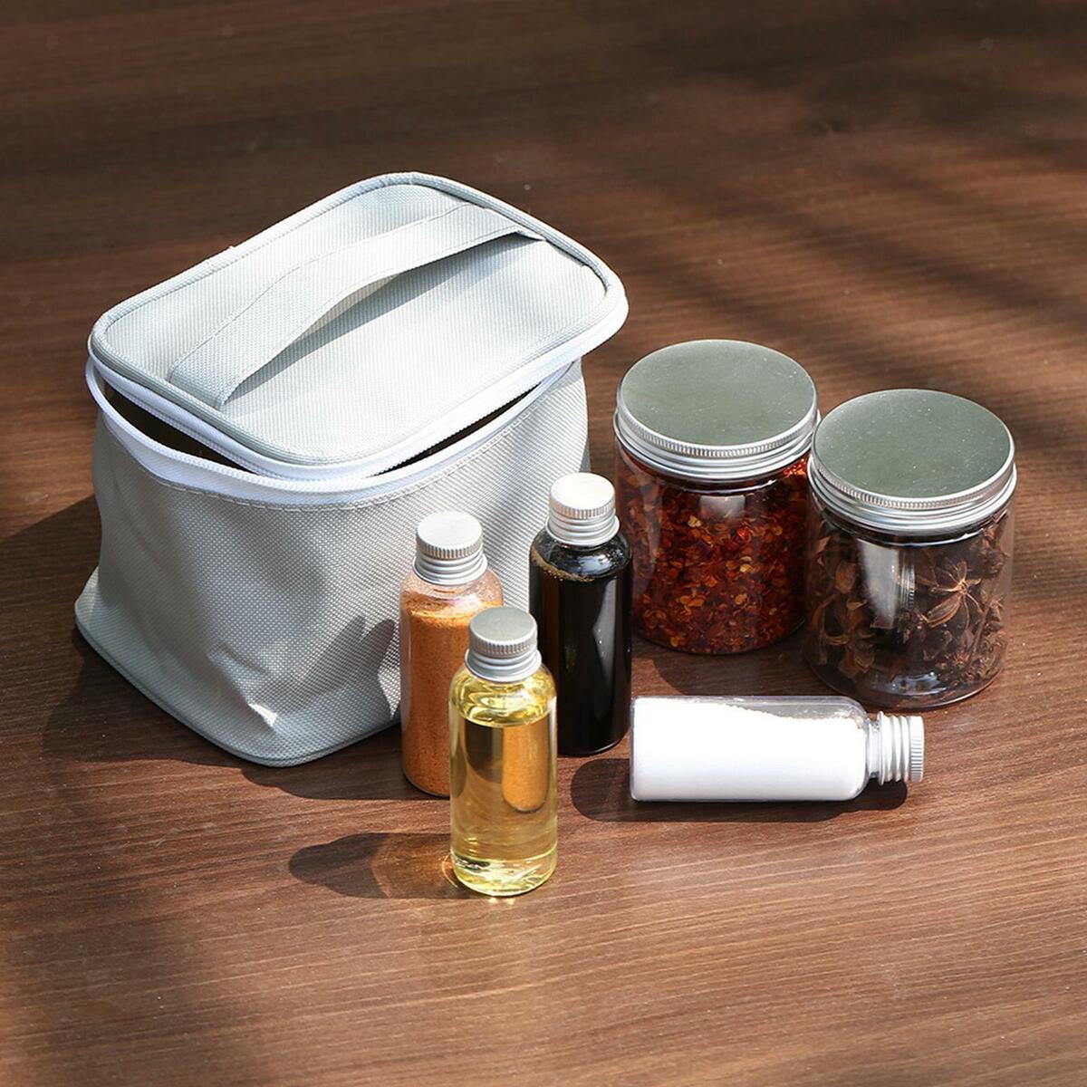 6Pcs Cruets Seasoning Bottle Condiment Containers Spice  for Outdoor BBQ