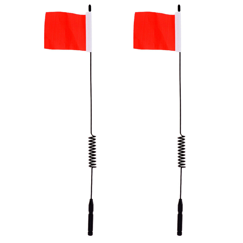 2 Pieces Metal Decorative Antenna with Flag Accessories fit for 1/10 RC Crawler