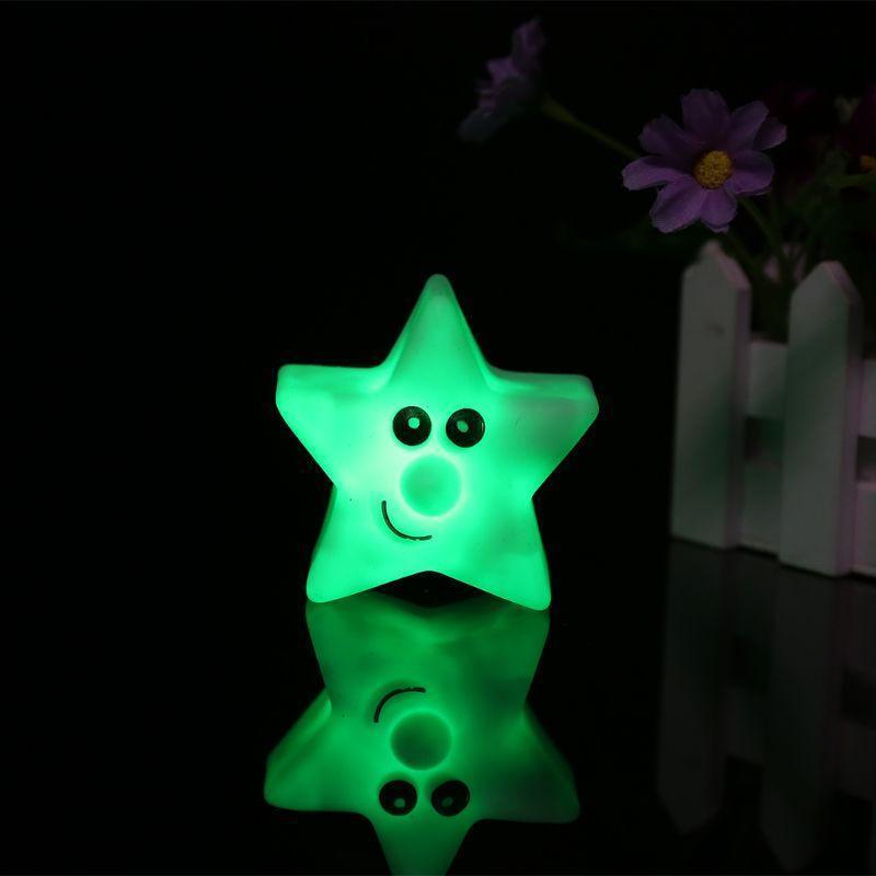 Cute Shiny Star 7Color Changing LED Lamp Night Light Party Decor Kids Gift