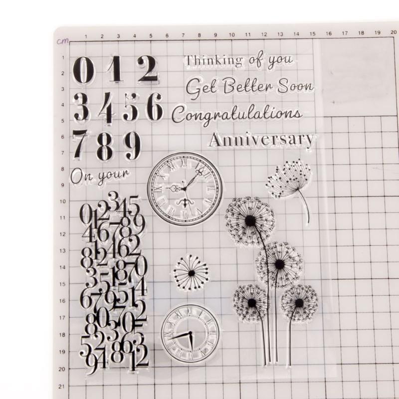 Number Clock Silicone Clear Seal Stamp DIY Scrapbooking Embossing Photo Album