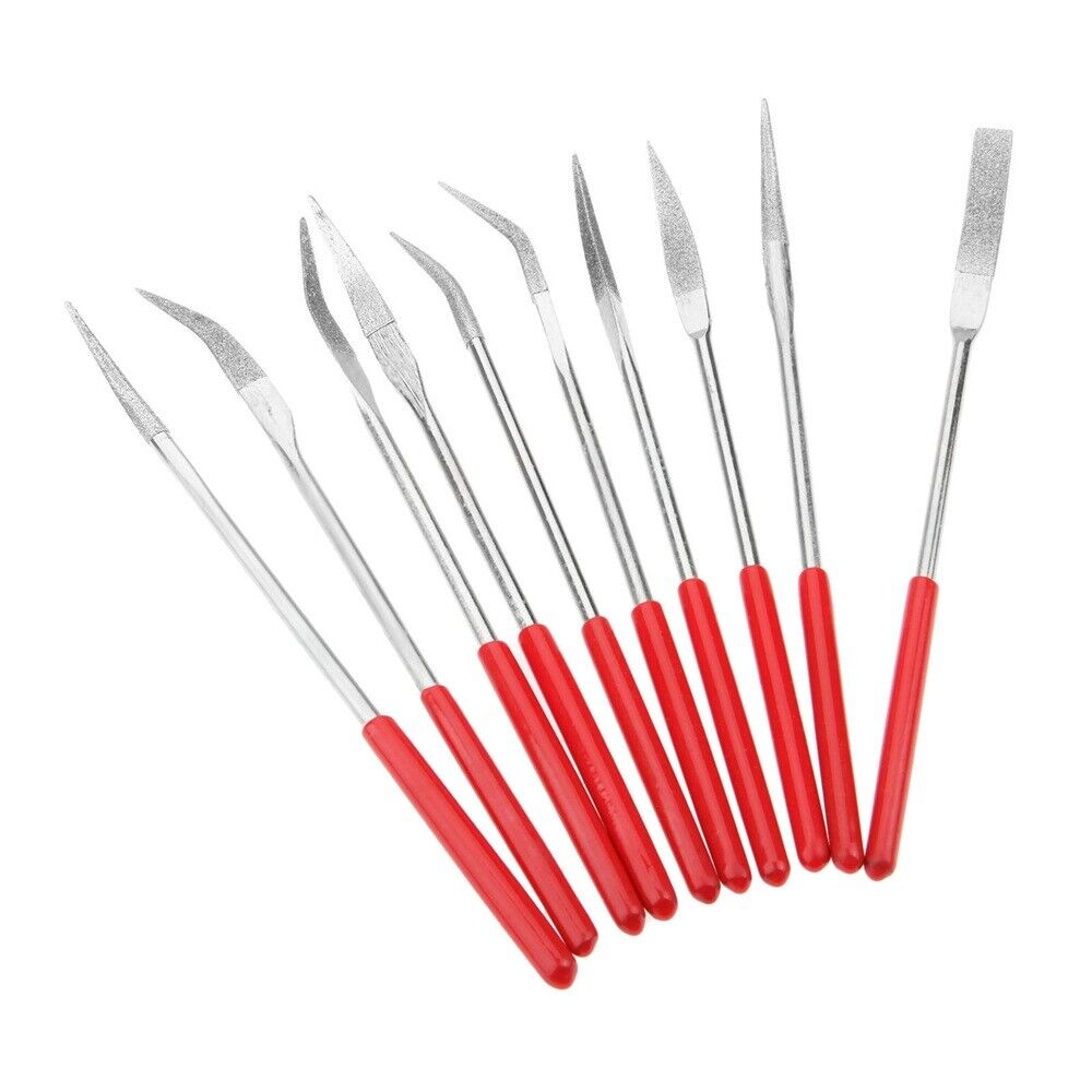10pc Diamond Carving Jewelry Crystal Metal Craft Ceramic Riffler Needle File Set