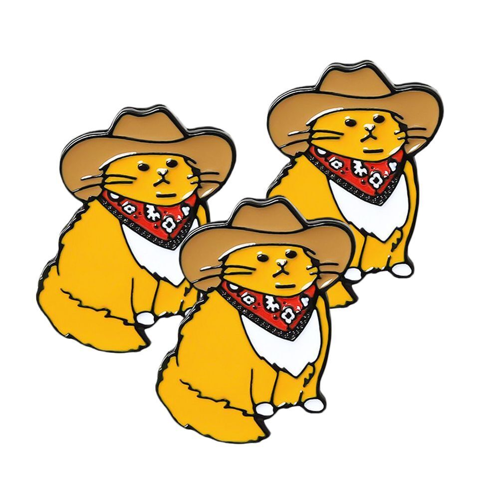 Accessories Cartoon Cute Badge Lapel Pins Cowboy Cats Novelty Animal Enamel Pin