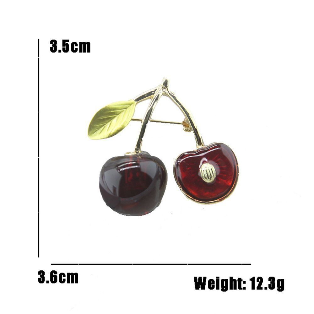 Jewelry Pins Cardigan Men Temperament Red Brooches Fruit Cherry Pins All-match