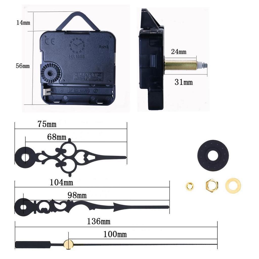 Quartz DIY Wall Clock Clockwork DIY Spare Parts Matching Dials 30cm