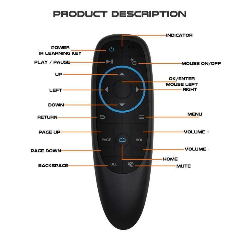 Adjustable Speed Bluetooth-compatible 5.0 Wireless Remote Control Air Mouse with