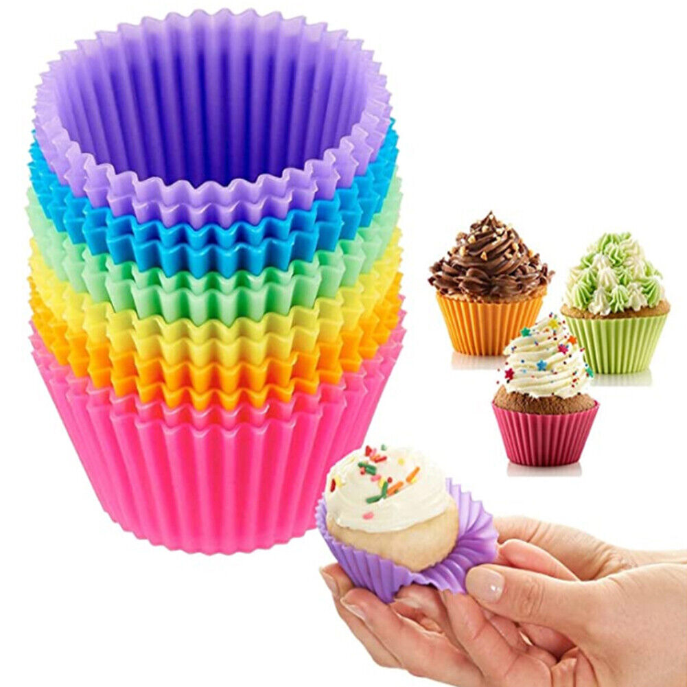 12x Muffin Cupcake Liner Silicone Baking Cooking Molds Cake Decorating Tool
