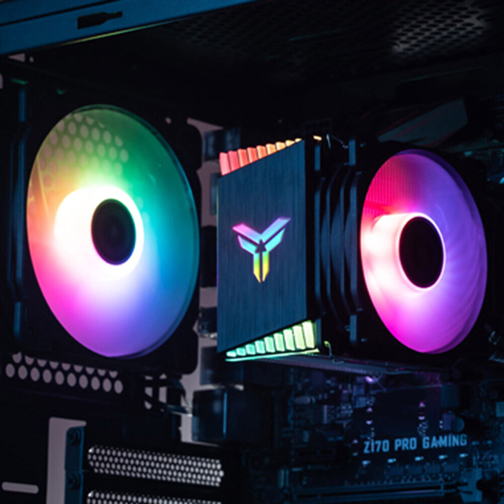 CR1400 PWM 4Pin 12V PC LED Fan Cooling RGB 4 Heat-pipes CPU Cooler Radiator