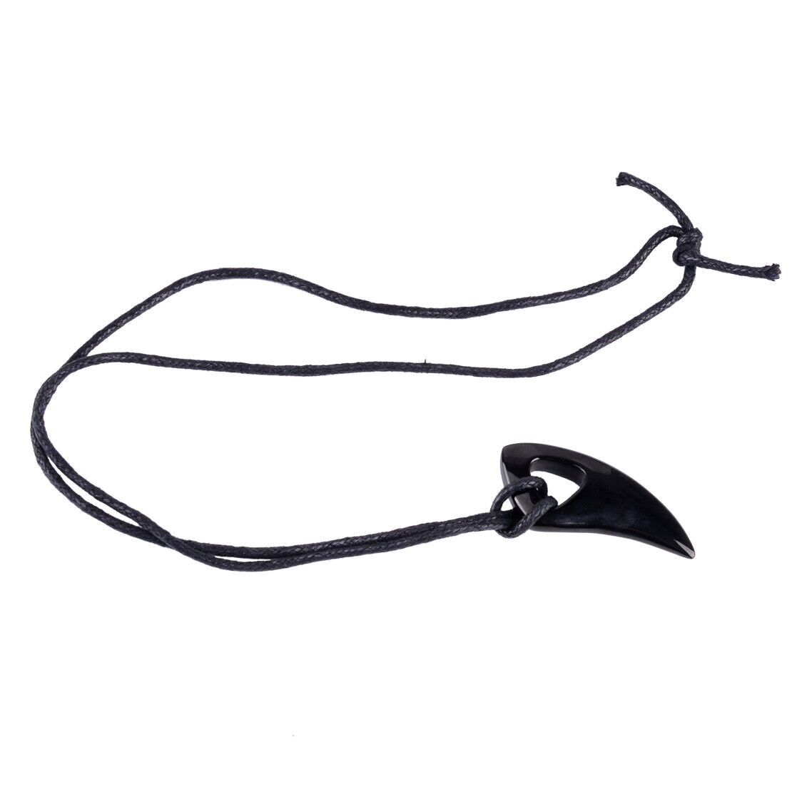Men's Black 316 Titanium Steel Wolf Teeth Pendant Necklace jewelry Black Cord Ld