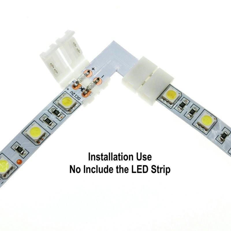 30 Pieces 4-Pin T/L Shape RGB LED Light Strip Connector Solderless Adapter