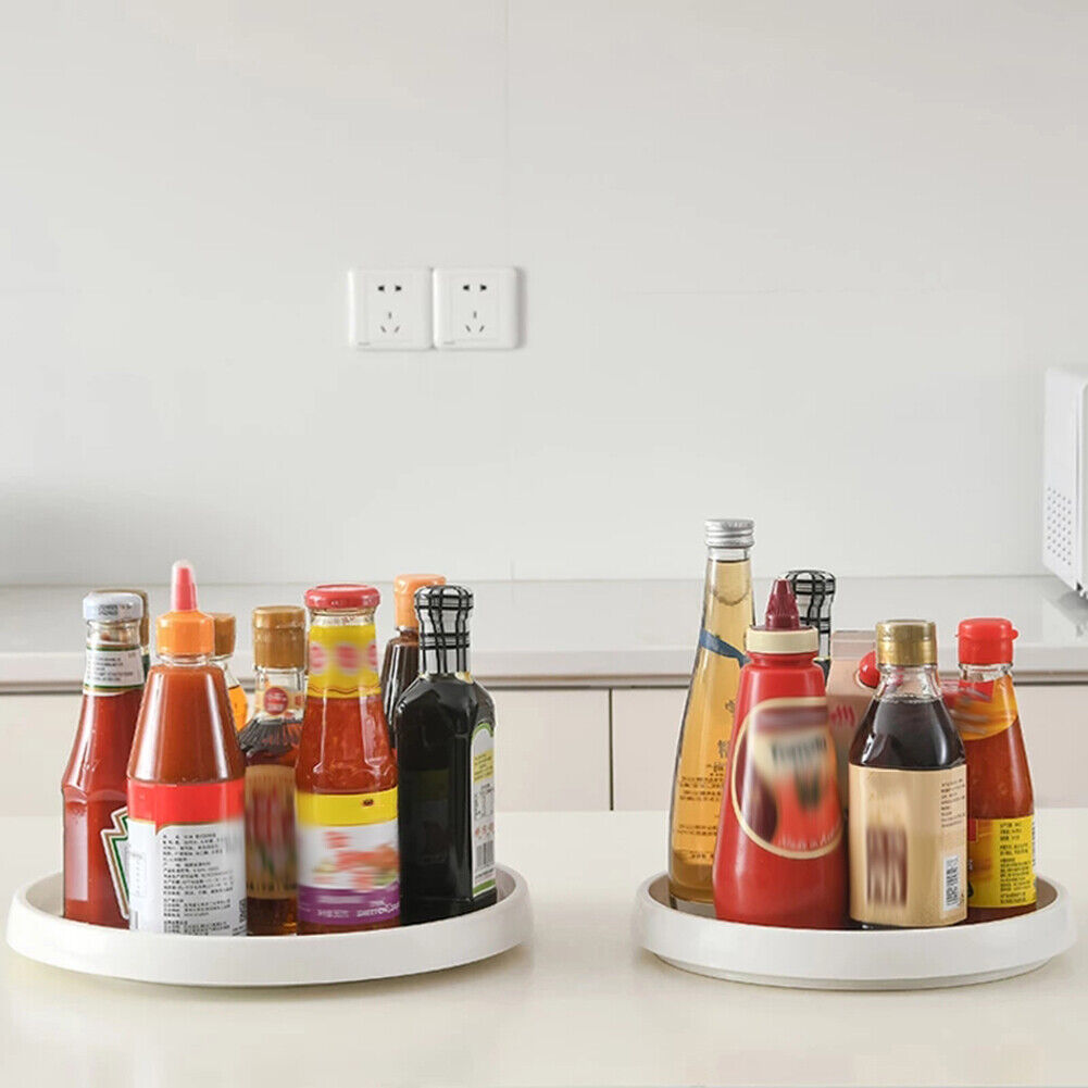 25.5cm Condiment Rotating Storage Tray Portable Spice Salt Sugar Can Shelf