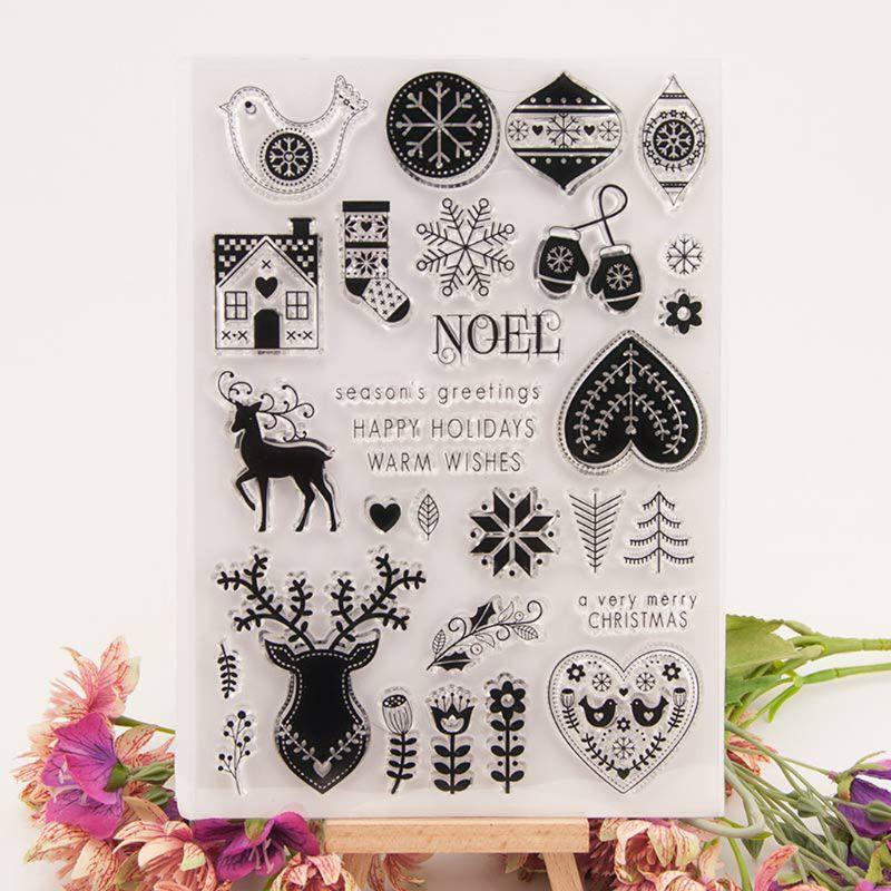 Christmas Silicone Clear Stamp Cling Seal DIY Scrapbook Embossing Album Decor