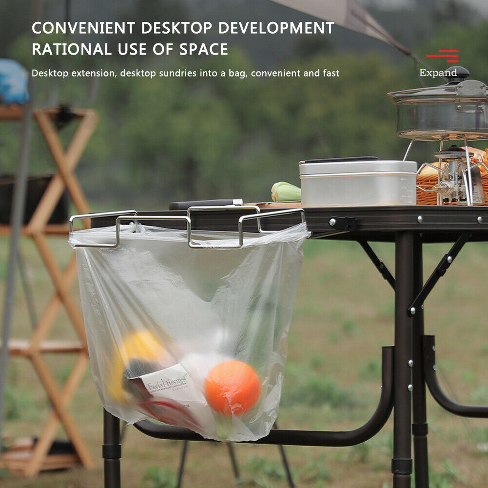 Garbage Bag Holder Shelf Rubbish Portable Camping Trash Hanger Storage Rack