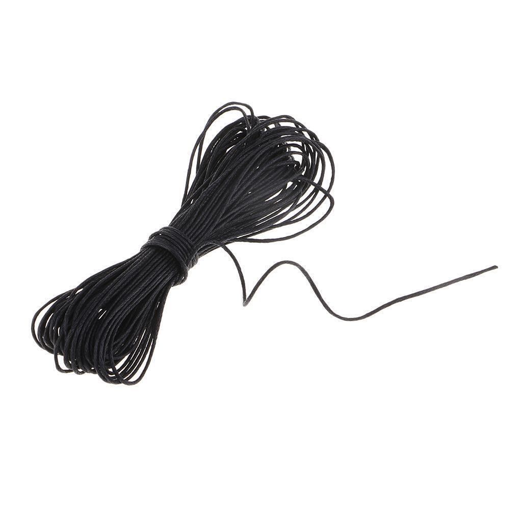 30M Waxed Cotton Cord Necklace Beads String for DIY Jewelry Making Black 1mm