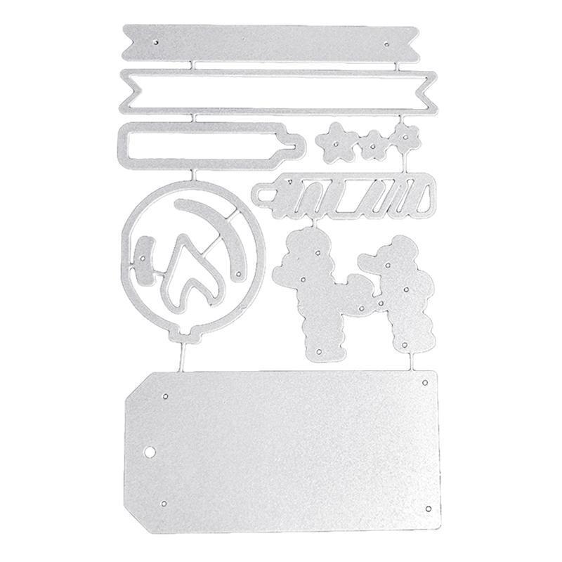 Birthday Tag Metal Cutting Dies Handmade Crafts DIY Scrapbooking Embossing