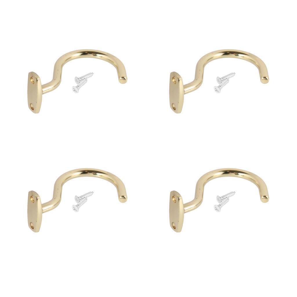 4x Snooker Billiard Table Cue Brass Hook, Hold Bridge Stick Pool Rack Accessory