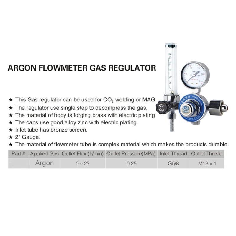 G5/8 Argon CO2 Gas Mig Tig Flow Meter Welding Weld Regulator Gauge for WX55X
