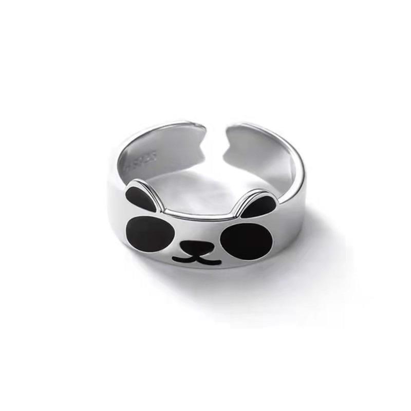 Panda Statement Ring Animal Rings Open Adjustable for Women Graduation Gift