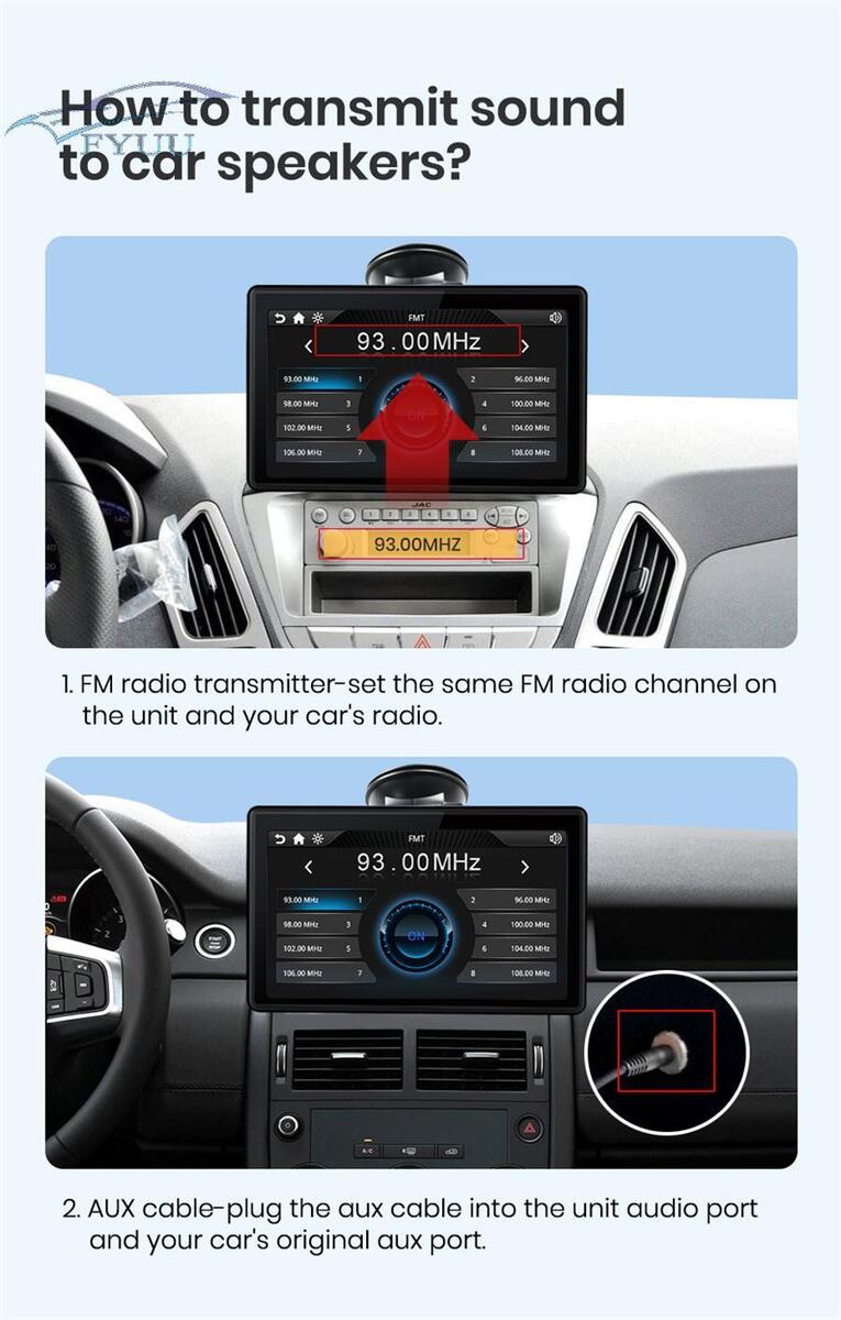 7'' Wireless/Wired Carplay Android Touch Screen Monitor Mirror Link Car Tablet