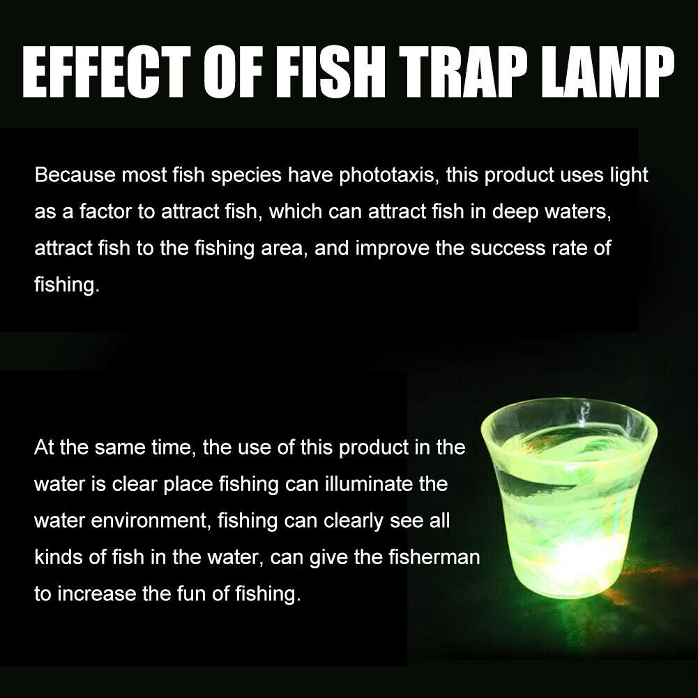 LED Flash Underwater Lights Fishing Lure Bait Attracting Night Fish Lamp