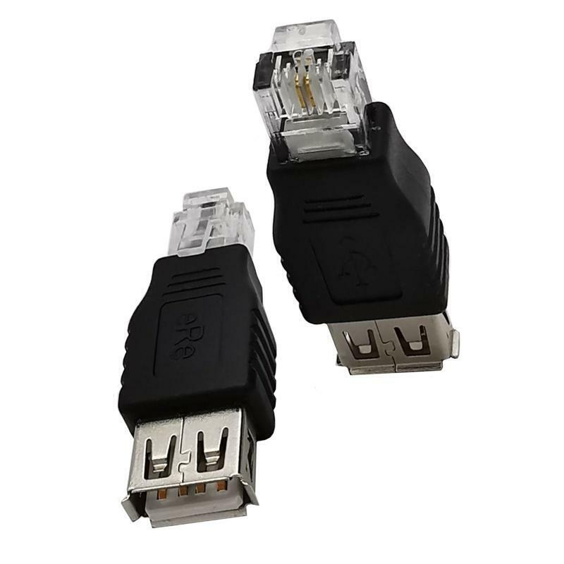 USB A Female to Ethernet RJ11 6P2C Male Adapter Connector Router Adapter