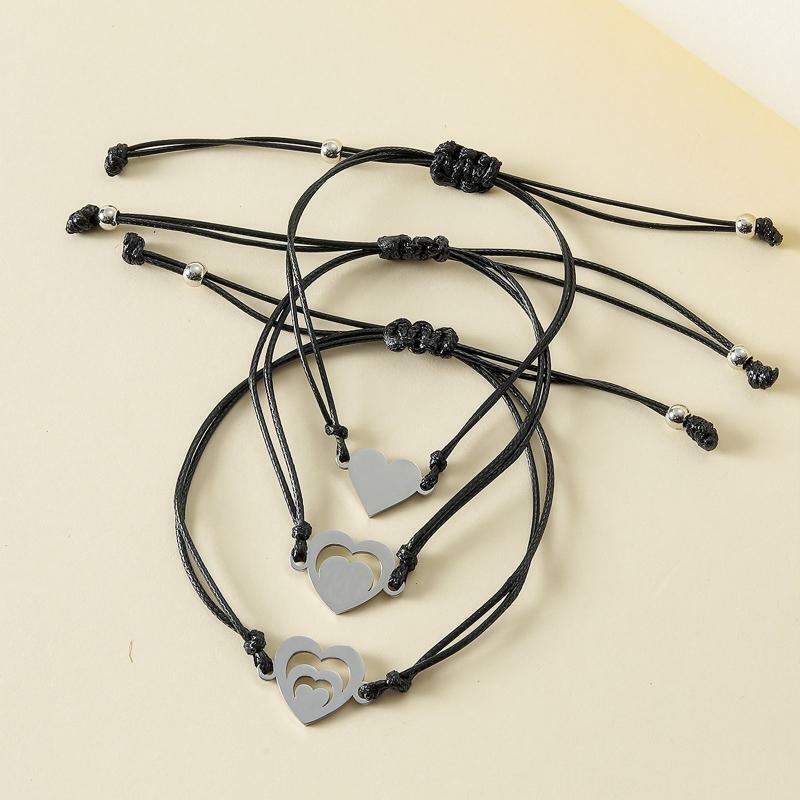 3Pcs Best Friends Bracelet Friendship Bff Matching Distance Heart Bracelet Gift