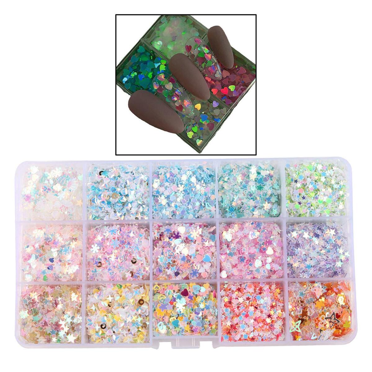 Holographic Nail Glitter Sequins Crafts DIY Manicure Eye  and body Decor