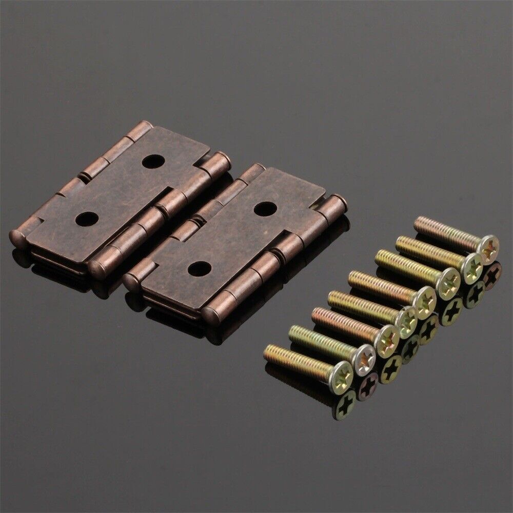 Durable 2pcs Metal Hinge Cabinet Cupboard Wood Decorative Box Door Hinge 45*42mm