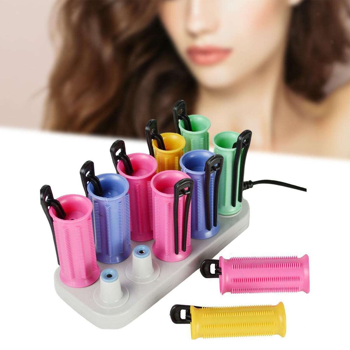 10Pcs Electric Heated   Styling Tool Heat Rollers Waver