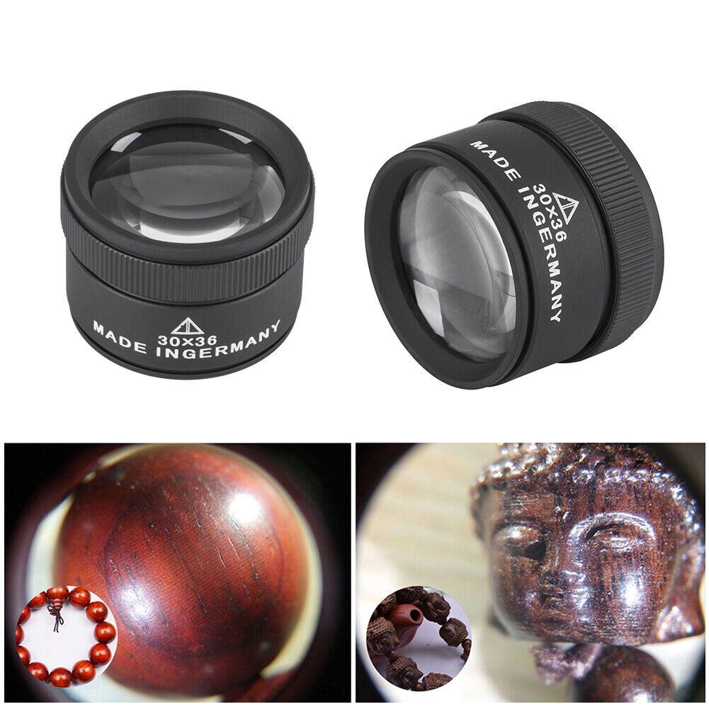 30X Magnifying Glass Optical Lens Magnifier Coin Watch Repair Loupe (Black)