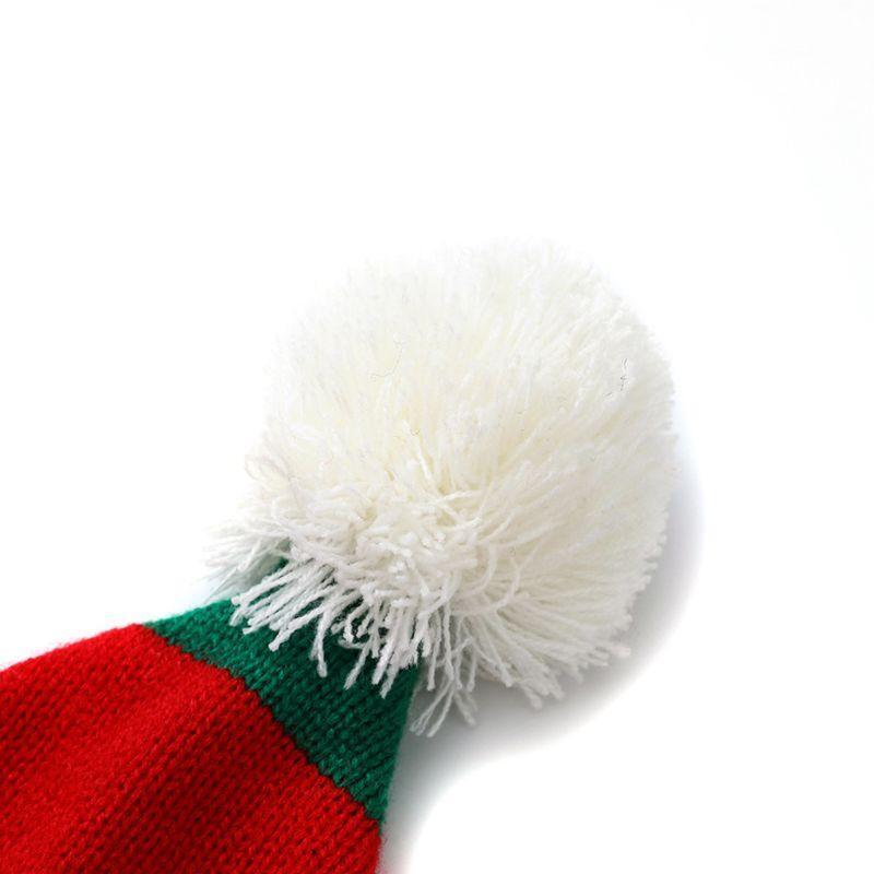 Christmas Elf Hat Beanie Crochet Winter Knit Stripes Cap for Baby 1-6 Years Old
