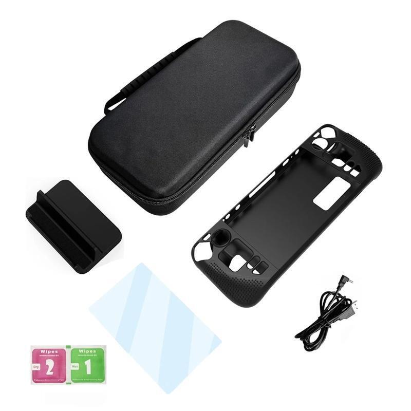 For Steam Deck Game Console 5-in-1 Tempered Film Gaming Console Holder Travel