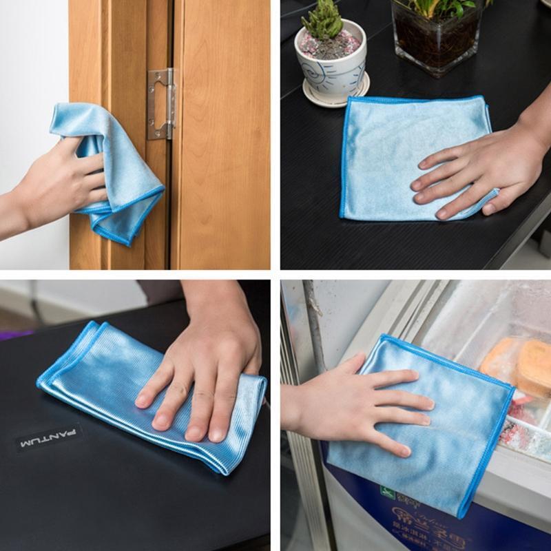 4pcs/set Microfiber Lint-free Cleaning Cloths for Wine Glasses Windows Mirrors