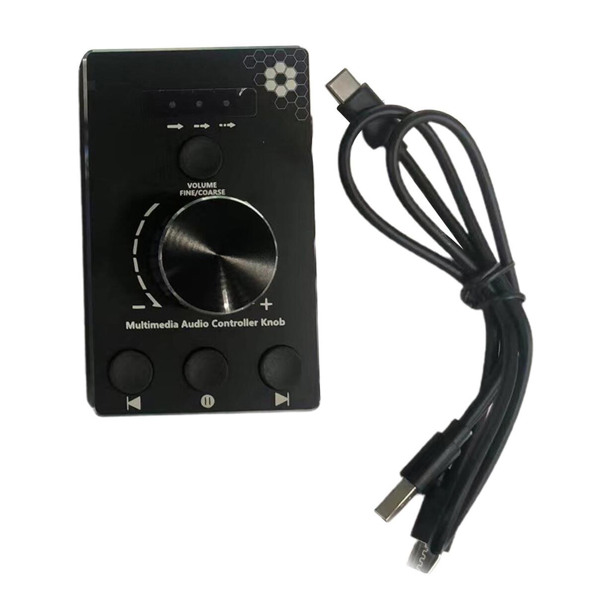 USB Volume Control Knob with 4.9ft Cable 3 Modes Aluminum Multimedia Volume