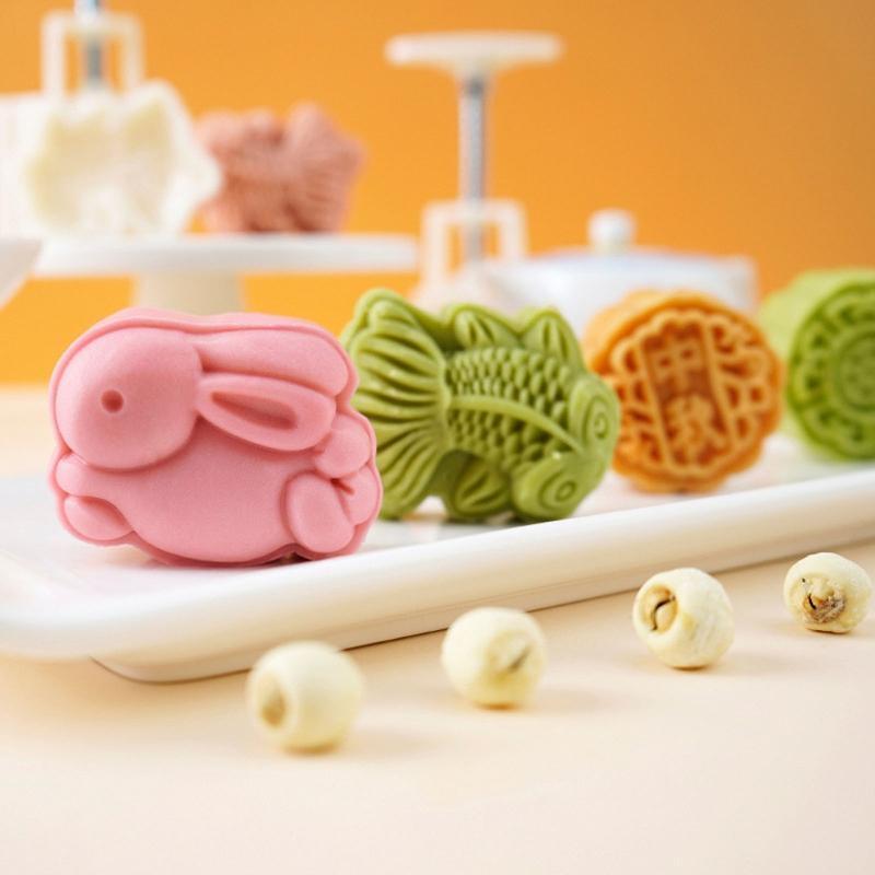 50g Moon Cake Moulds Chinese Words Shaped Hand Pressure Mooncake Decorating Tool